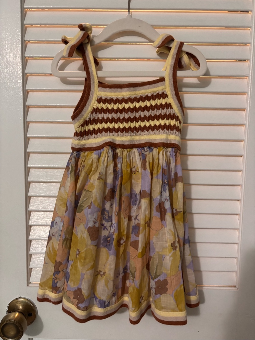 Zimmermann Girl's Pop Knit Top Woven Dress